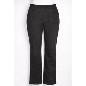 Belle by Kim Gravel Petite 10 TripleLuxe‎ Twill Tonal Stud Pants Womens